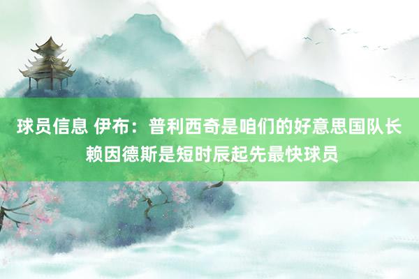 球员信息 伊布：普利西奇是咱们的好意思国队长 赖因德斯是短时辰起先最快球员