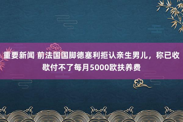 重要新闻 前法国国脚德塞利拒认亲生男儿，称已收歇付不了每月5000欧扶养费