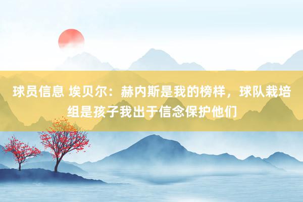 球员信息 埃贝尔：赫内斯是我的榜样，球队栽培组是孩子我出于信念保护他们