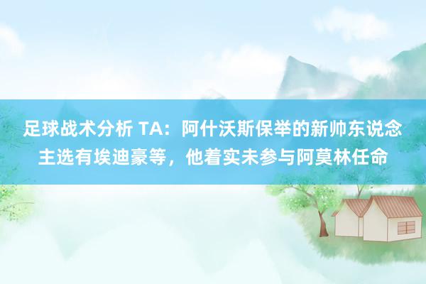 足球战术分析 TA：阿什沃斯保举的新帅东说念主选有埃迪豪等，他着实未参与阿莫林任命