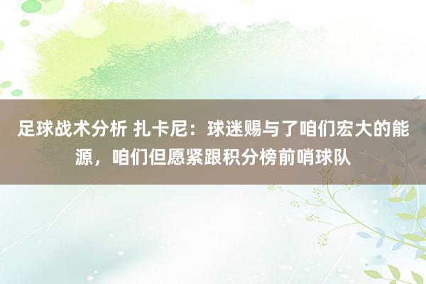 足球战术分析 扎卡尼：球迷赐与了咱们宏大的能源，咱们但愿紧跟积分榜前哨球队