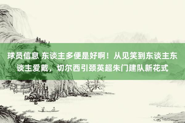 球员信息 东谈主多便是好啊！从见笑到东谈主东谈主爱戴，切尔西引颈英超朱门建队新花式